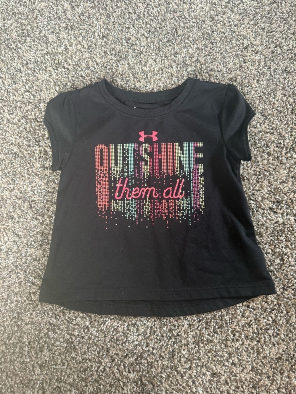 Under Armour Baby Girl Black Short-Sleeve 'Outshine Them All' Graphic Tee 18mo